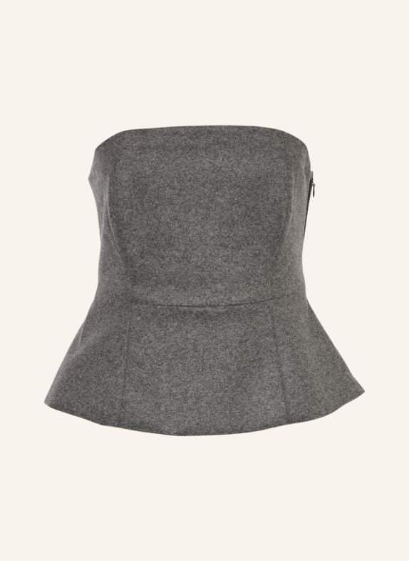 LUISA CERANO Off-Shoulder-Top aus Flanell GRAU