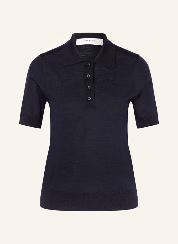 GOLDEN GOOSE Knitted polo shirt DARK BLUE