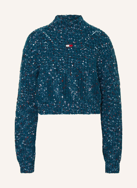 TOMMY JEANS Pullover PETROL/ DUNKELROT/ HELLROSA