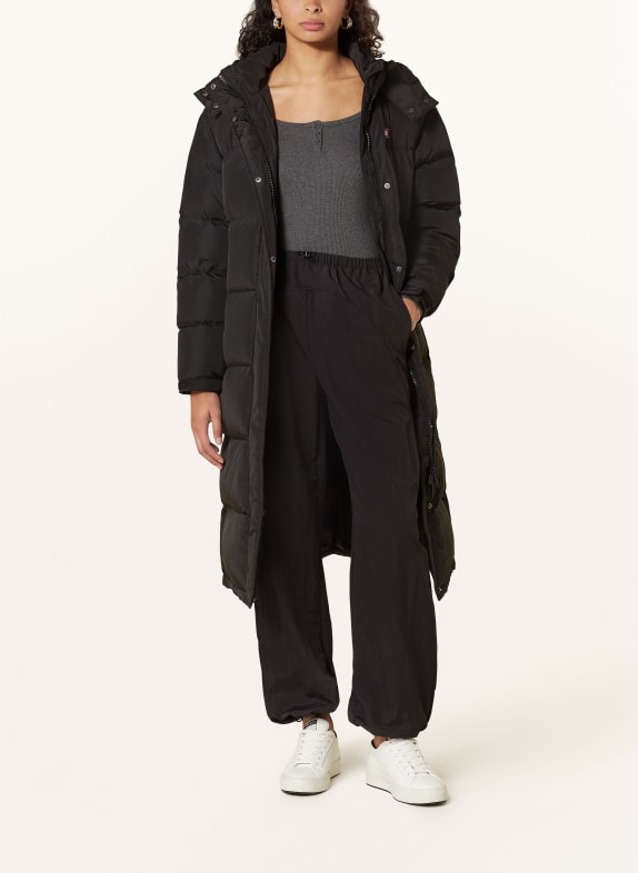 TOMMY JEANS Down jacket with removable hood BLACK