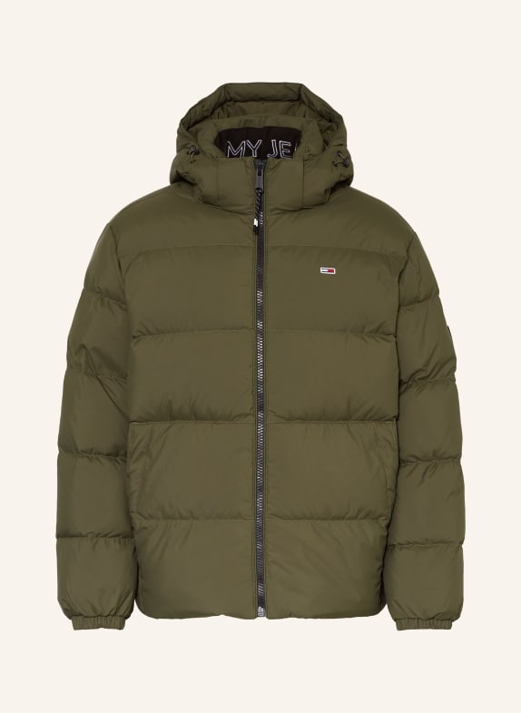 TOMMY JEANS Daunenjacke mit abnehmbarer Kapuze OLIV