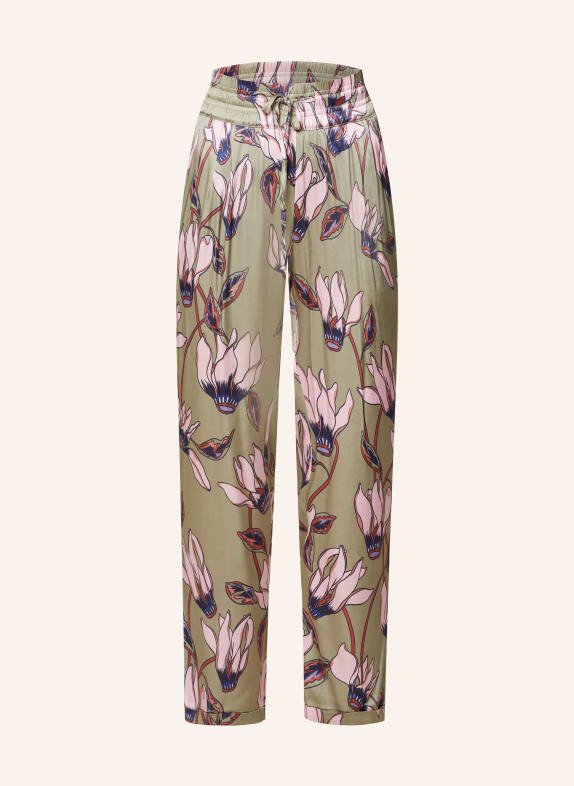 Juvia 7/8 trousers PAULA in satin OLIVE/ PINK/ DARK BLUE