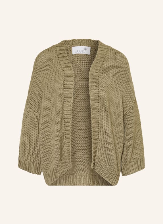 Juvia Knit cardigan JULE with 3/4 sleeves OLIVE