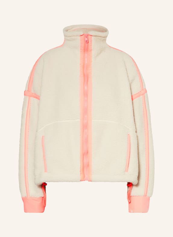 RINO & PELLE Teddy bomber jacket ECRU/ NEON ORANGE