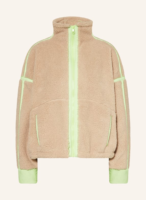 RINO & PELLE Teddy bomber jacket BEIGE/ NEON GREEN