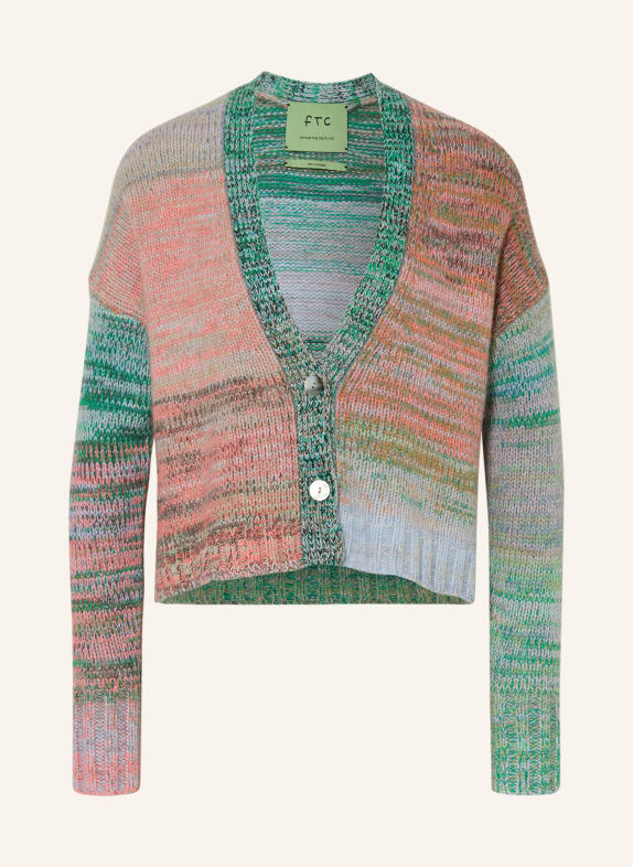 FTC CASHMERE Cashmere cardigan PINK/ GREEN/ LIGHT BLUE