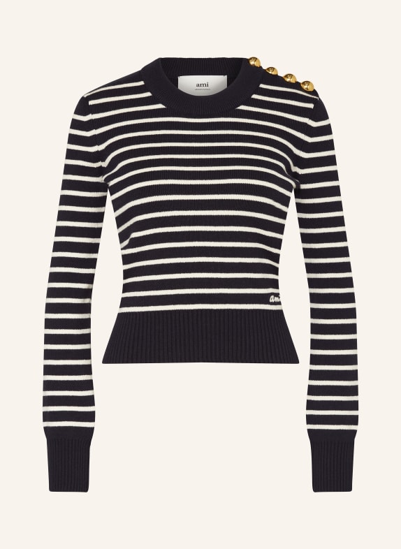 AMI PARIS Sweater DARK BLUE/ WHITE