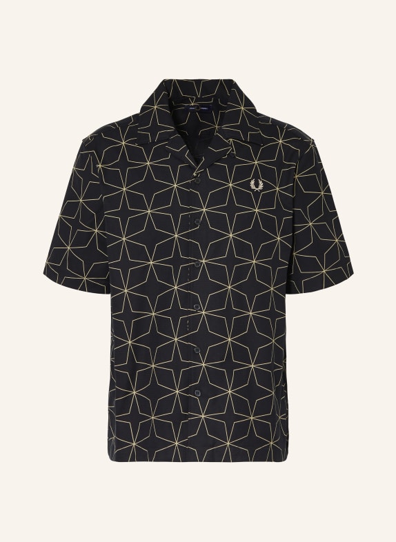 FRED PERRY Resort shirt comfort fit BLACK/ CREAM