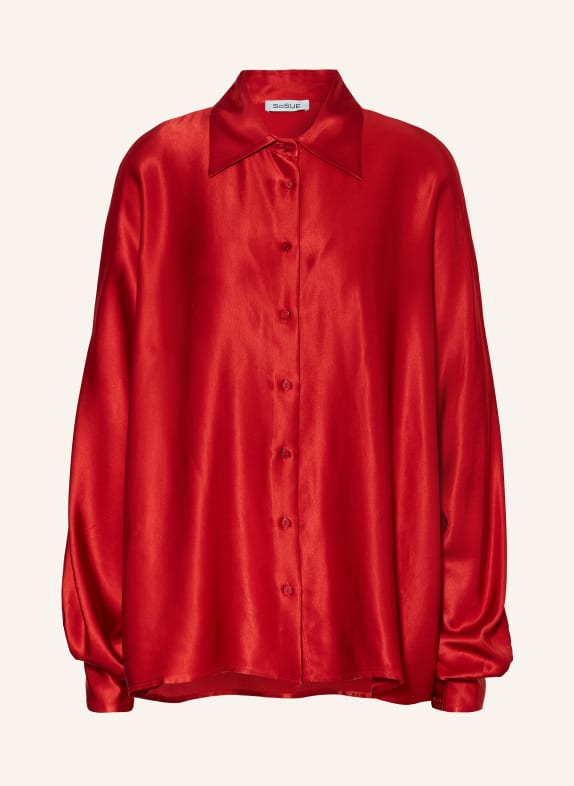 SoSUE Oversized shirt blouse ANTONIA in satin RED