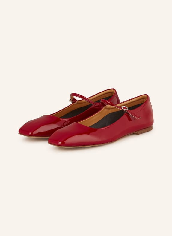 Aeyde Patent ballet flats UMA DARK RED