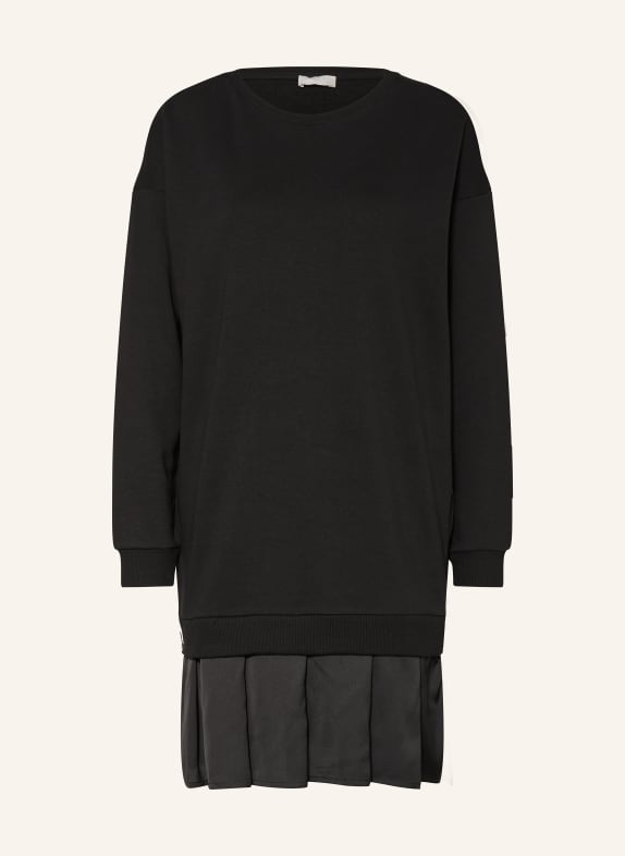 LIU JO Sweater dress in mixed materials BLACK