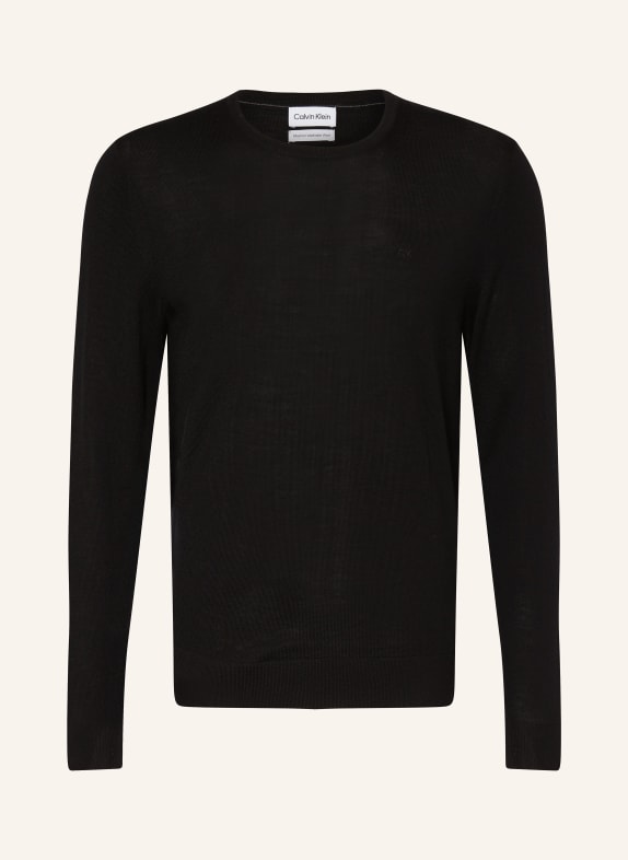 Calvin Klein Pullover aus Merinowolle SCHWARZ