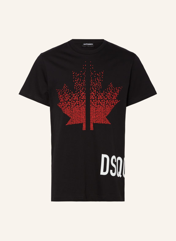 DSQUARED2 T-Shirt SCHWARZ/ ROT