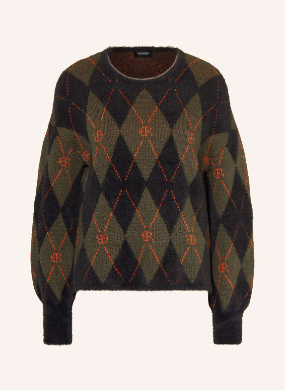 ELIAS RUMELIS Pullover ERTAIRA SCHWARZ/ KHAKI/ ORANGE