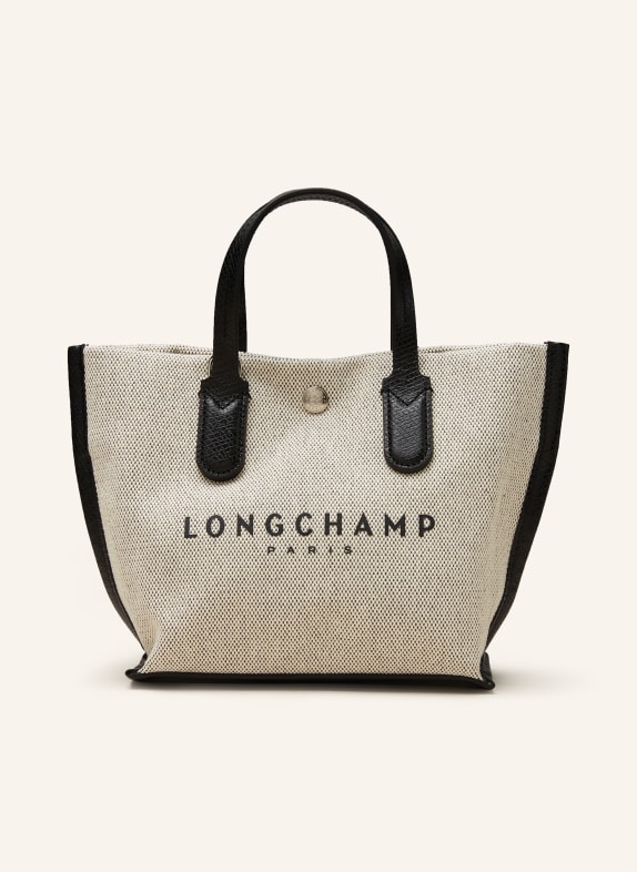 LONGCHAMP Handtasche ESENTIAL TOILE M ECRU/ SCHWARZ