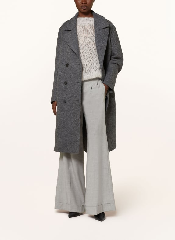 HARRIS WHARF LONDON Wool coat in bouclé GRAY