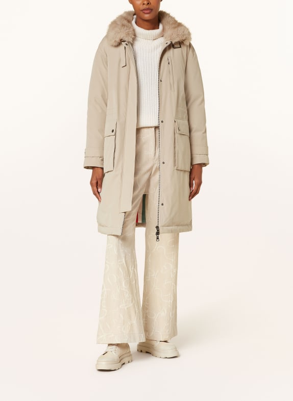 No.1 Como Parka MIRA mit abnehmbarem Kunstpelz BEIGE