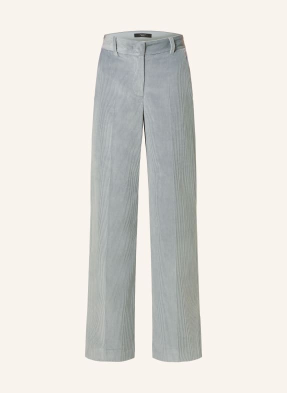 WEEKEND Max Mara Wide leg trousers TANIA made of corduroy BLUE GRAY