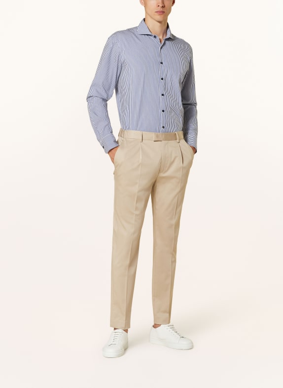 STROKESMAN'S Hemd Regular Fit mit extralangem Arm BLAU / WEISS