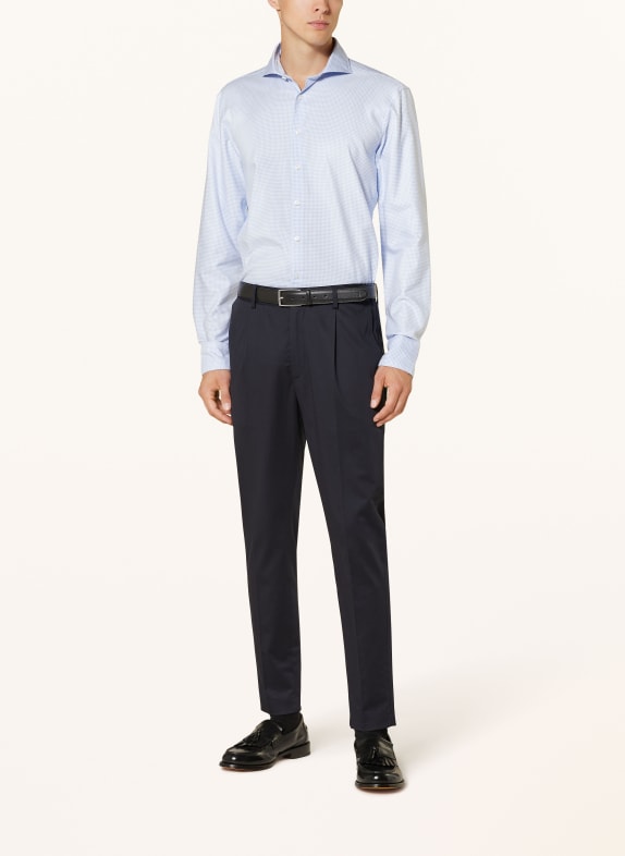 STROKESMAN'S Hemd Regular Fit mit extralangem Arm HELLBLAU / WEISS