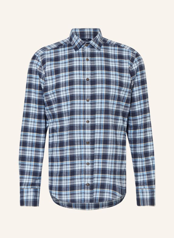 STROKESMAN'S Shirt regular fit DARK BLUE/ LIGHT BLUE/ LIGHT ORANGE