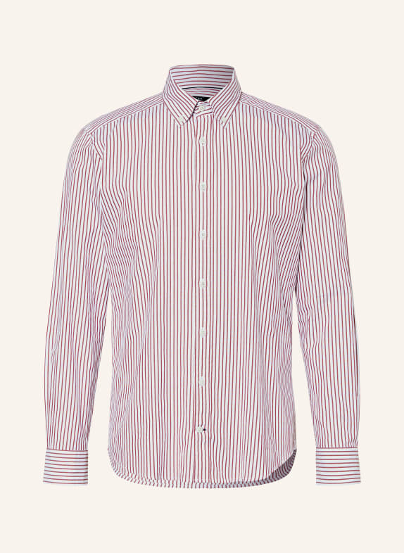 STROKESMAN'S Shirt regular fit DARK RED/ WHITE