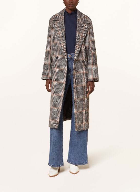 BOSS Tweed-Mantel CALODINO SCHWARZ/ CREME/ BRAUN