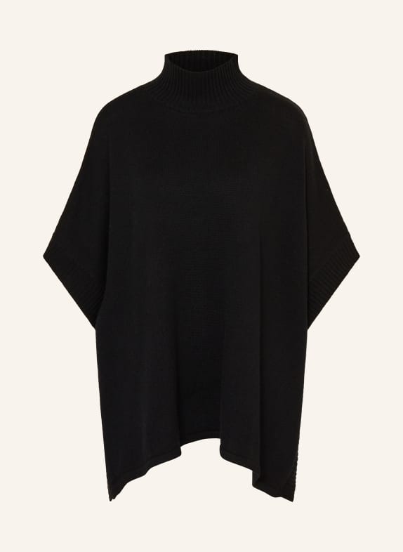 ALLUDE Poncho mit Cashmere SCHWARZ