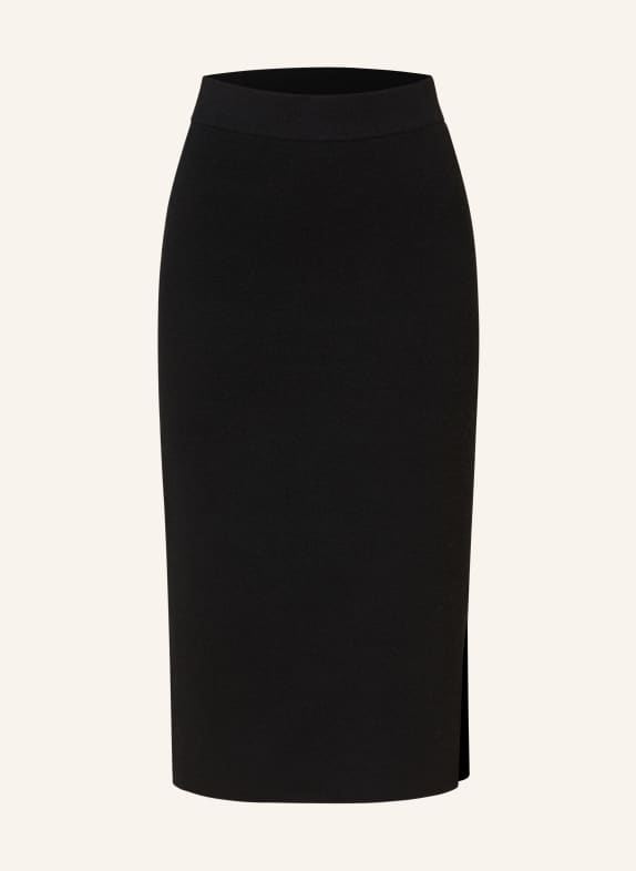 ALLUDE Knit skirt with cashmere BLACK