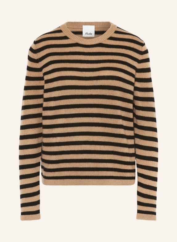 ALLUDE Sweater with cashmere CAMEL/ BLACK