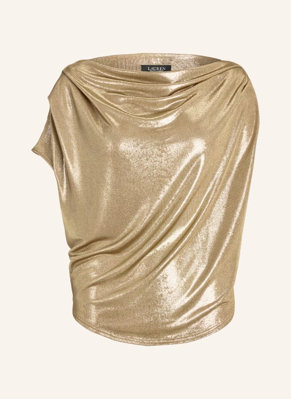 LAUREN RALPH LAUREN Blouse top with glitter thread GOLD