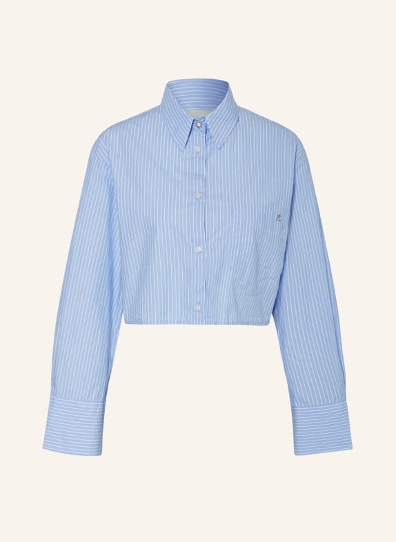 REPLAY Cropped shirt blouse LIGHT BLUE/ WHITE