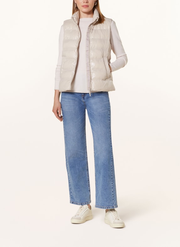 Princess GOES HOLLYWOOD Quilted vest with sequins CREAM