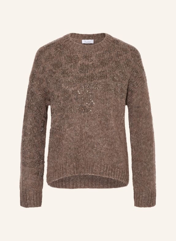 Princess GOES HOLLYWOOD Pullover mit Schmucksteinen BRAUN