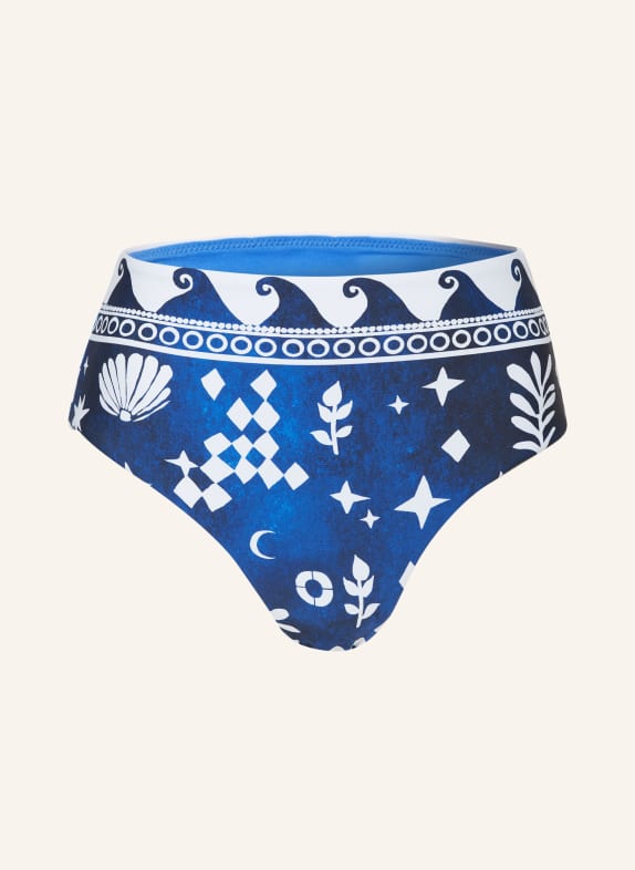 SEAFOLLY High-Waist-Bikini-Hose CORFU BLAU/ WEISS