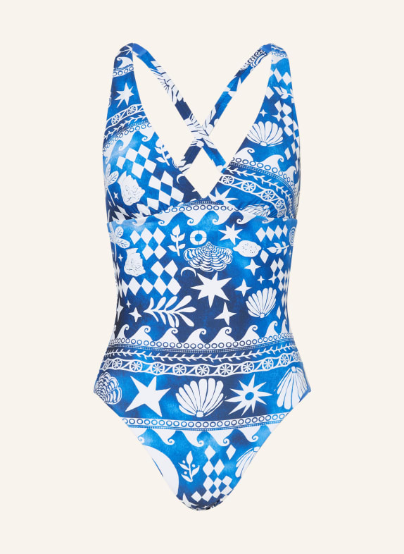 SEAFOLLY Badeanzug CORFU BLAU/ WEISS
