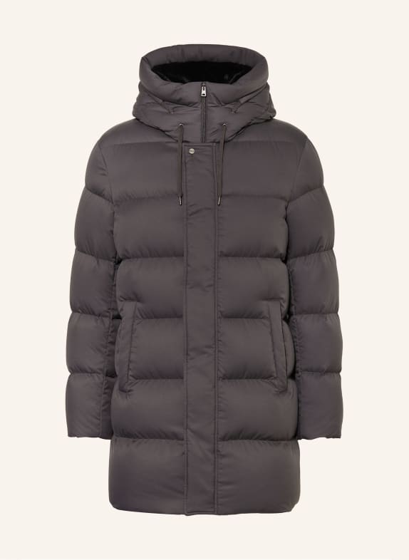 HERNO Down jacket with detachable faux fur DARK GRAY