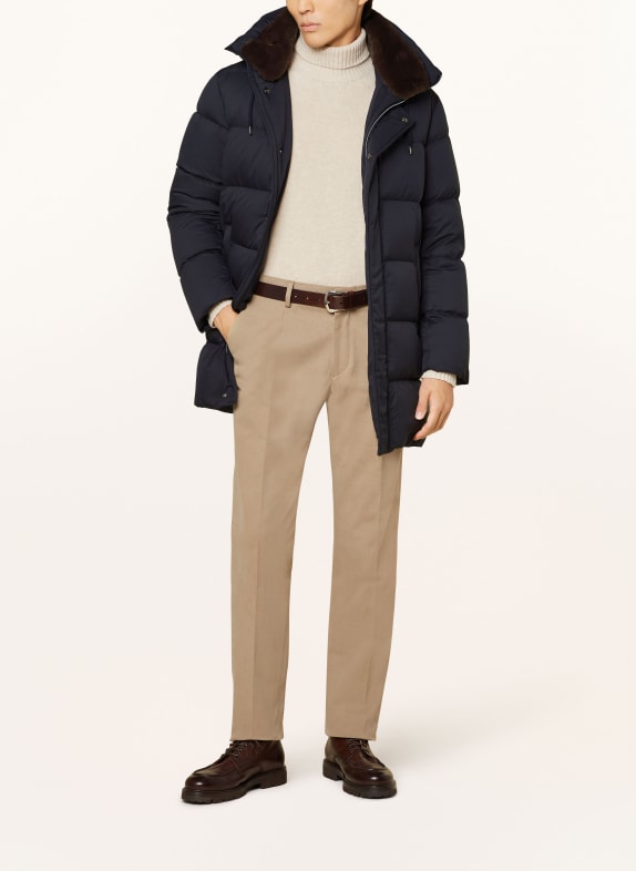 HERNO Daunenjacke mit abnehmbarem Kunstfell DUNKELBLAU