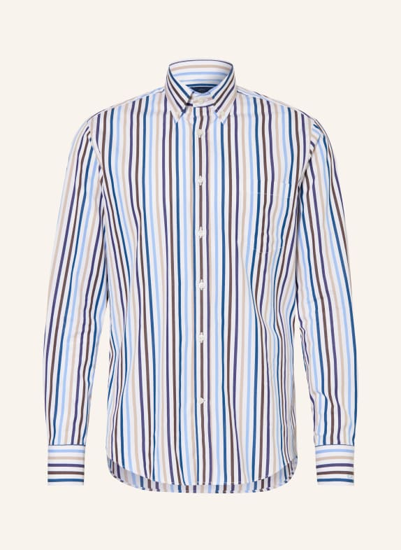 PAUL & SHARK Oxfordhemd Regular Fit DUNKELBRAUN/ WEISS/ BEIGE