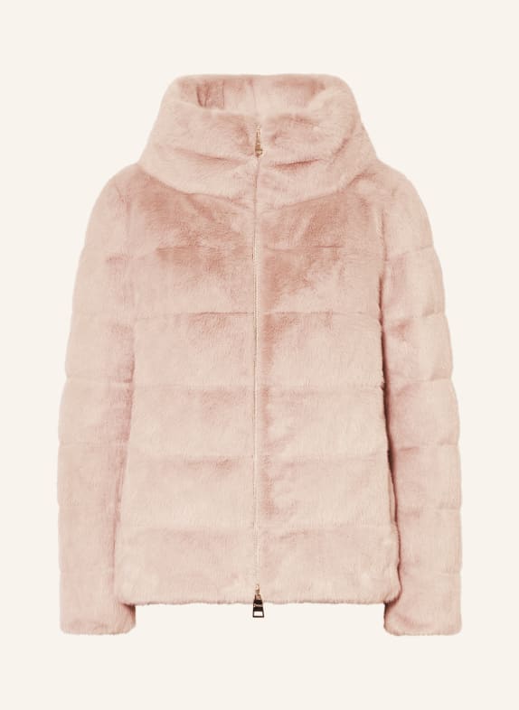 HERNO Faux fur down jacket BEIGE