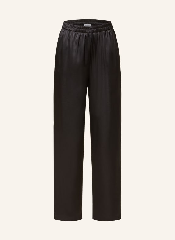 darling harbour Pajama pants made of silk BLACK