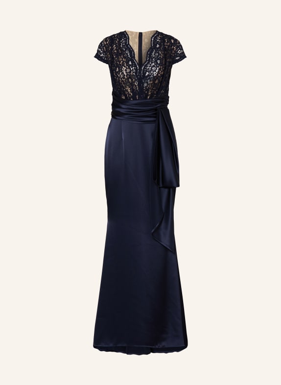 TALBOT RUNHOF Evening dress in mixed materials DARK BLUE