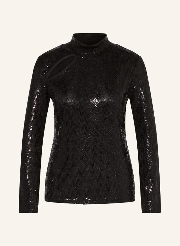 Ana Alcazar Shirt blouse with sequins and cut-out BLACK