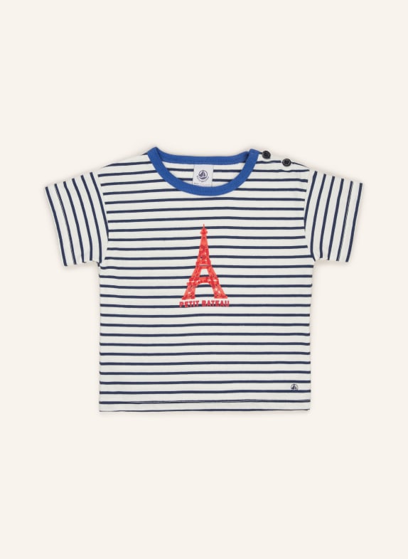 PETIT BATEAU T-Shirt CREME/ DUNKELBLAU