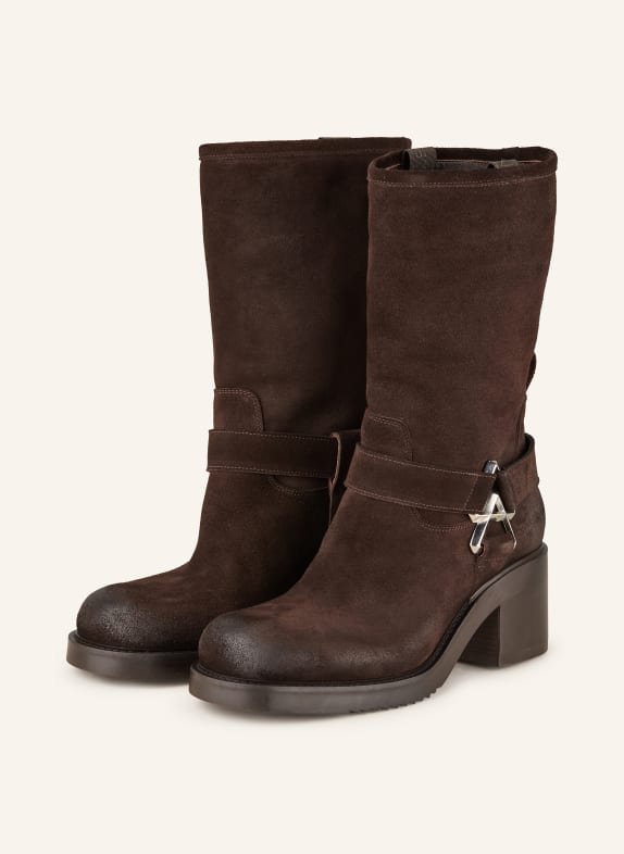 ELENA IACHI Biker boots DARK BROWN