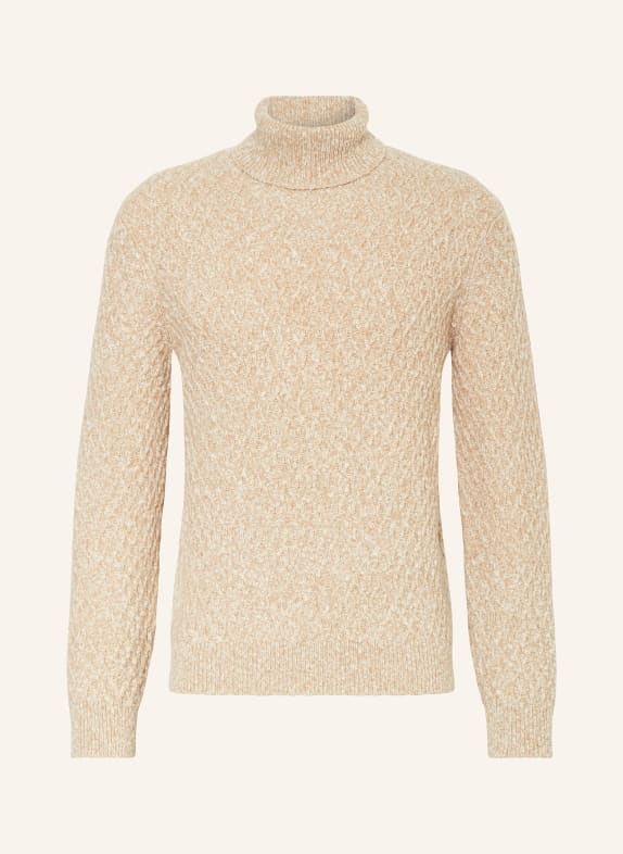 AGNONA Rollkragenpullover mit Cashmere BEIGE