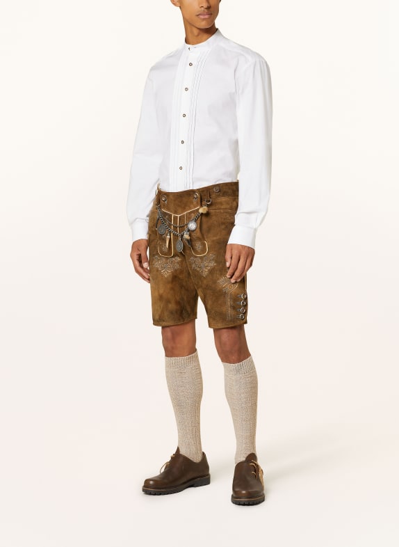 Johann & Johanna Traditioneel hemd slim fit met opstaande kraag WIT