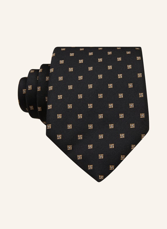 BOSS Tie TIE 7 BLACK/ BEIGE