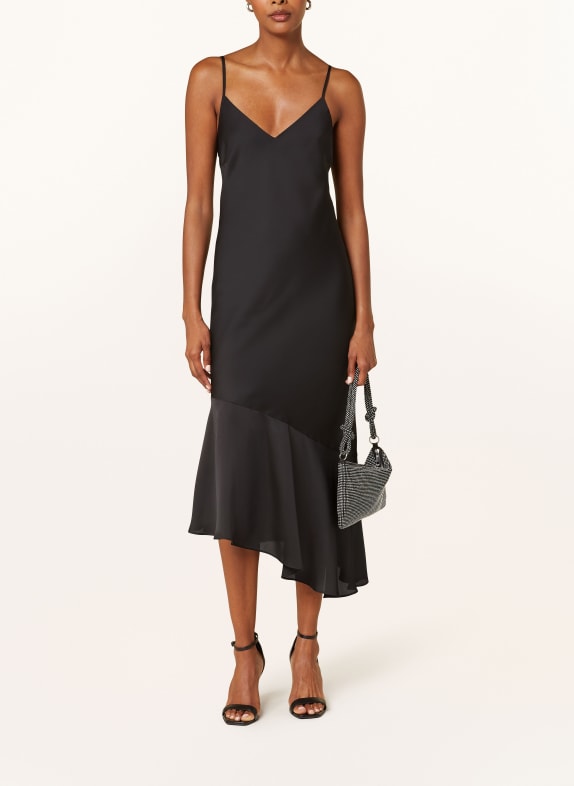 SWING Cocktail dress made of satin BLACK