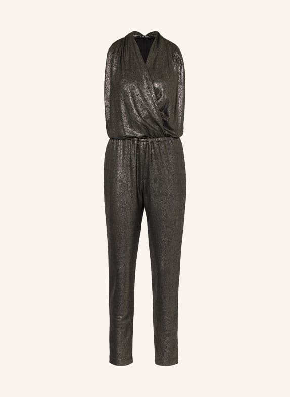 SWING Jumpsuit with glitter thread SILVER/ BLACK